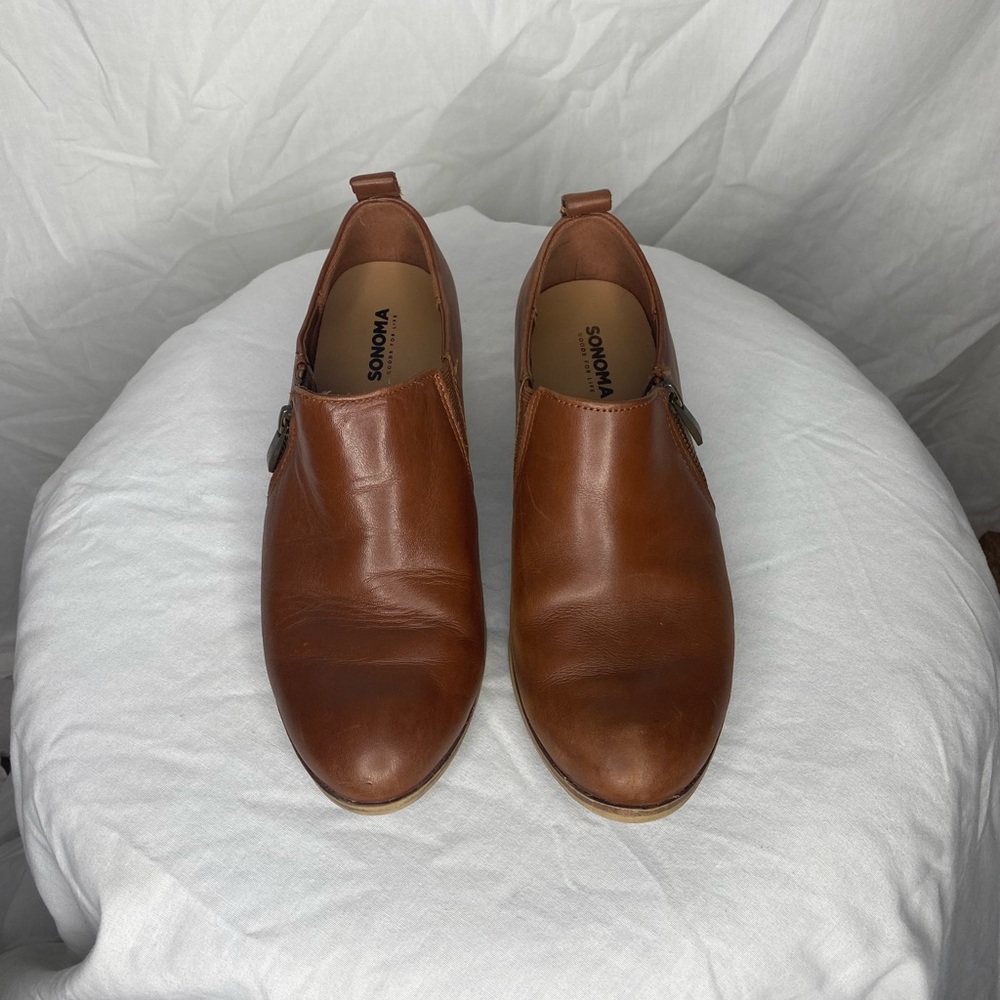 Genuine leather ankle boot